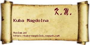 Kuba Magdolna névjegykártya